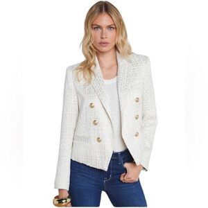 L’AGENCE Brooke Embossed Button Blazer-NWT-Sz 00